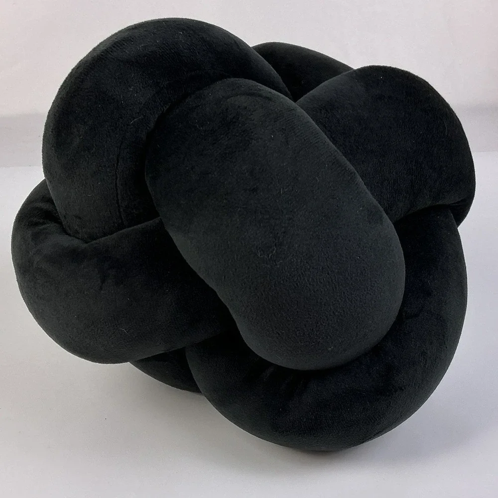 Target Knot‎ Ball Throw Pillow Black Plush Decorative Accent 10